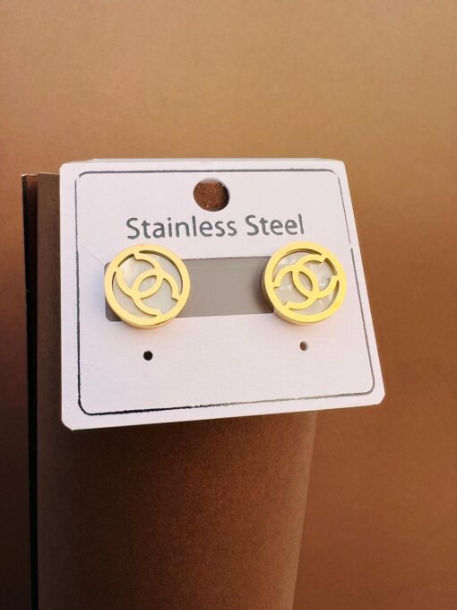 Branded Earring Gold Plated Stainless Steel AAN01-alamalnisai
